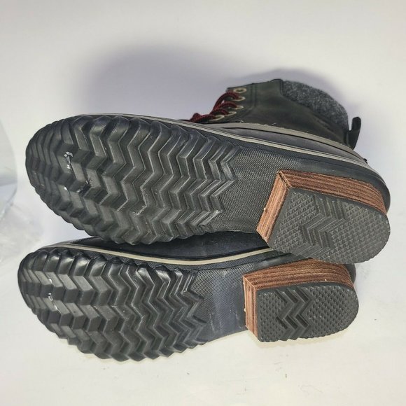 SOREL Women ankle Boots slimpack  Black gray lace up duck rubber US 6 37 new - Picture 6 of 6